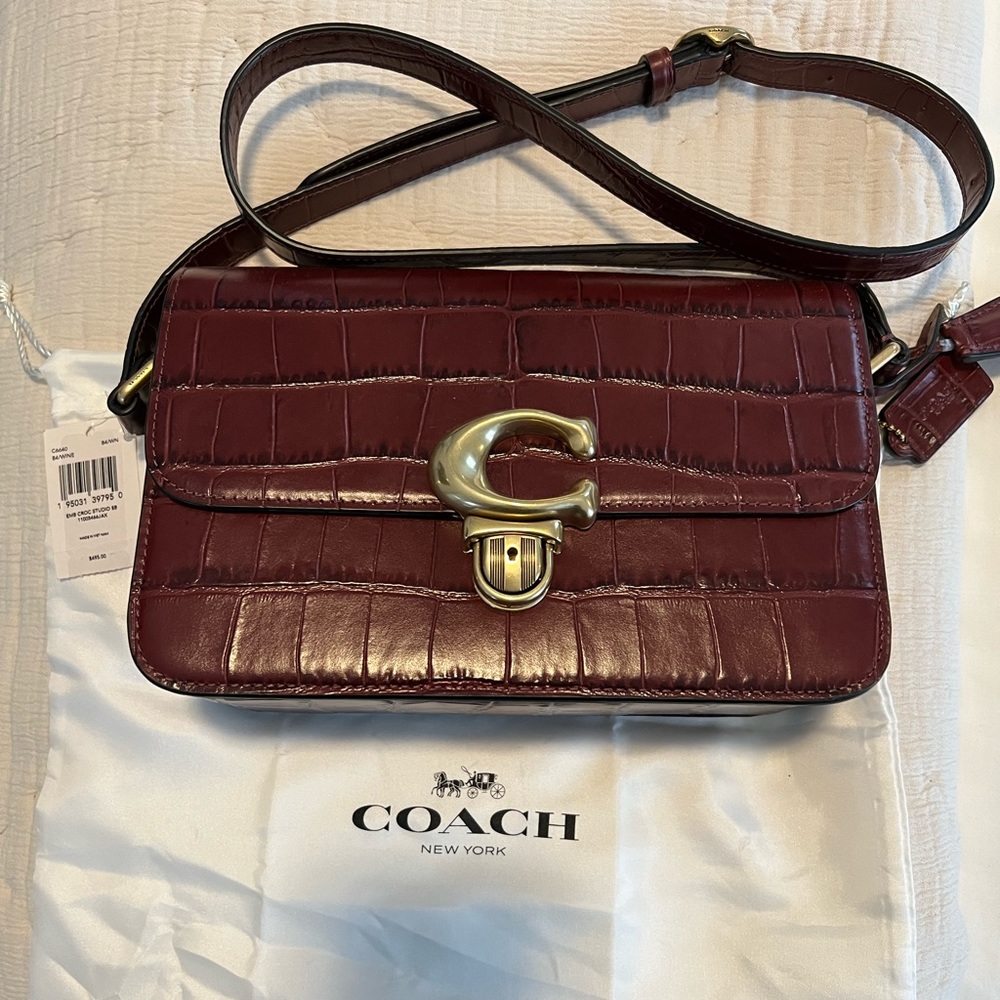 Brand new with tags Coach embossed croc studio handbag